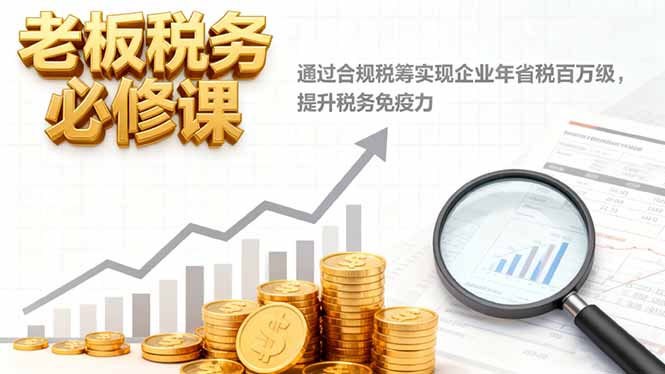 老板税务必修课,通过合规税筹实现企业年省税百万级,提升税务免疫力-摇钱树